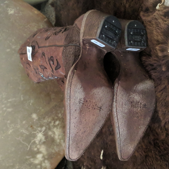 CORRAL C1104 Distressed brown/python cowgirl boots blingy cross snip toe sz6 NWT - Picture 11 of 15